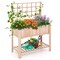Costway Raised Garden Bed Elevated Wooden Planter Box with Trellis & Open Storage Shelf
